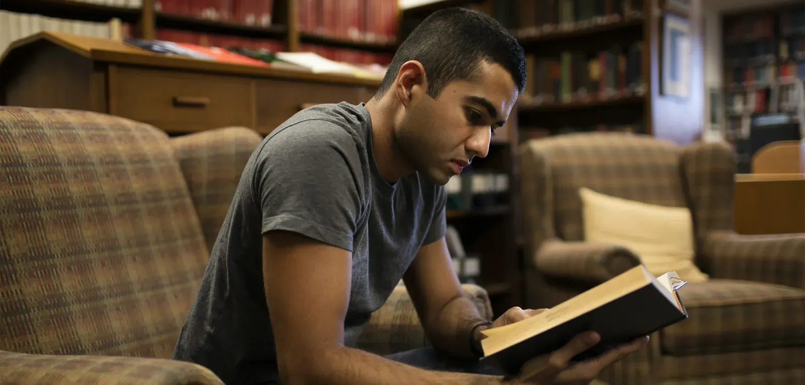 Young man reading