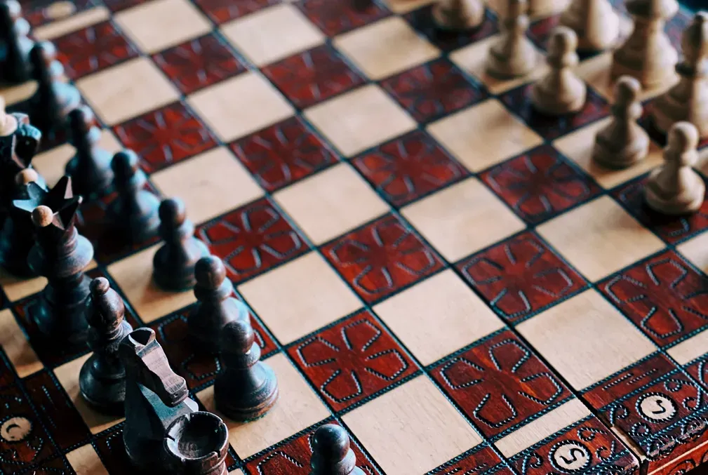 Image of a wooden chess board